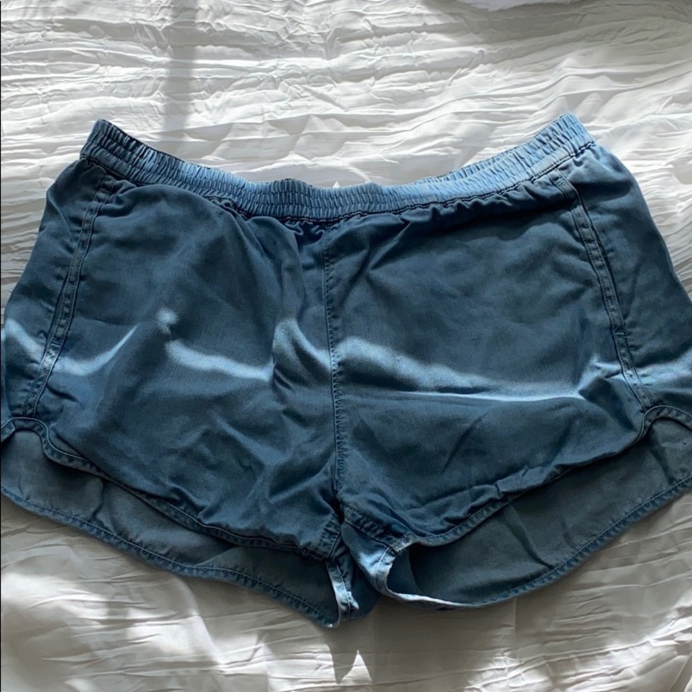 RVCA elastic waist shorts faux denim